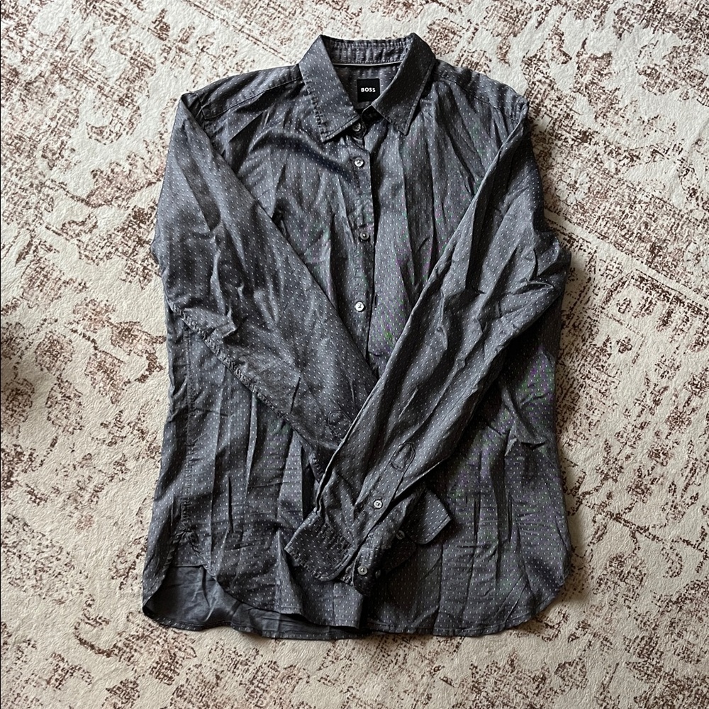 Hugo Boss Men's Charcoal Button Down Shirt